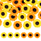60Pcs 2 Colors Resin Pendants, Sunflower Charms, Mixed Color, 24x7mm, Hole: 1mm, 30pcs/color