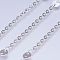 Tarnish Resistant 304 Stainless Steel Cable Chains, with Flat Round Links, Soldered, with Spool, Flat Oval, Stainless Steel Color, 5x0.3mm, about 32.8 Feet(10m)/roll