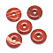 Natural Red Jasper Pendants, Donut/Pi Disc, Donut Width: 12mm, 30x5~7mm, Hole: 6mm
