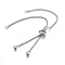 Tarnish Resistant Adjustable 304 Stainless Steel Bracelet Making, Slider Bracelets, for DIY Jewelry Craft Supplies, Stainless Steel Color, 9-1/2 inch(24cm), Hole: 2.5~3mm, Single Chain Length: about 12cm