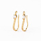 Brass Micro Pave Clear Cubic Zirconia Earring Hooks, with Horizontal Loop, Real 18K Gold Plated, Cadmium Free & Nickel Free & Lead Free, 17x2.5mm, Hole: 1.2mm, 21 Gauge, Pin: 0.7mm
