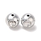 CCB Plastic with Rhinestone Beads, Round with Heart, Platinum, 15x16x16mm, Hole: 3mm