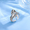 Mermaid Brass Adjustable Cuff Rings, Antique Silver, Inner Diameter: 18mm
