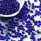 Glass Seed Beads, Silver Lined, Round Hole, Round, Dark Blue, 4x3mm, Hole: 1.2mm, 6429pcs/pound
