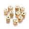 Brass Micro Pave Cubic Zirconia Beads, Horizontal Hole, Real 18K Gold Plated, Long-Lasting Plated, Cube with Letter, Clear, Letter.A, 9x9x9mm, Hole: 3.5mm