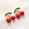Cherry Brass ABS Plastic Pearl Stud Earrings, with Enamel, Rack Plating, Lasting Plated, Cadmium Free & Lead Free, Real 18K Gold Plated, 13x13.5mm