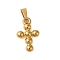 Ion Plating(IP) 304 Stainless Steel Pendants, Corss Charm, Golden, 19.5x12x3mm, Hole: 6x3.5mm