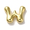 Rack Plating Brass Pendants, Balloon Letter Charms, for Personalized Name Necklaces Making, Cadmium Free & Lead Free, Long-Lasting Plated, Real 18K Gold Plated, Letter W, 22x20x7mm, Hole: 2mm