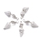 Natural Howlite Pendants, with Platinum Brass Snap on Bails, Votex/Om Symbol/Tree of Life/Flower of Life/Star of David, Cone Pendulum, 48mm, Hole: 8mm