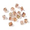 Baking Painted Handmade Gold Sand Lampwork Beads, Cube, Antique White, 10~11x10~11x10mm, Hole: 1.8mm