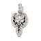 Brass Micro Pave Cubic Zirconia Pendants, Cadmium Free & Lead Free, with Enamel Charms, Platinum, 28.5x20x2mm, Hole: 8x5mm