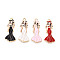 Alloy Enamel Pendants, Cadmium Free & Lead Free, Light Gold, Model Charm, Mixed Color, 38.5x16x1.5mm, Hole: 1.8~2mm