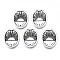 Tibetan Style Alloy Links Connectors, Cadmium Free & Lead Free, Oval with Sun, Antique Silver, 21x17x1.5mm, Hole: 2mm