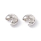 Brass Crimp Beads Covers, Cadmium Free & Lead Free, Platinum, 4x3.5x2mm, Hole: 2mm