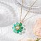 Glass & Glass Pearl Beads Pendants Necklaces for Women, with 304 Stainless Steel Cable Chain, Flower, Medium Aquamarine, 17.72 inch(45cm)