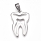 Tarnish Resistant 304 Stainless Steel Pendants, Tooth, Stainless Steel Color, 34.5x22x1.5mm, Hole: 10x4mm