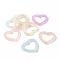 Luminous Acrylic Bead Frame, Glow In The Dark, Heart, Mixed Color, 37.5x41x5mm, Hole: 2mm, Inner Diameter: 25x30mm