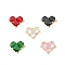 Brass Pave Cubic Zirconia Connector Charms, Heart Links, Cadmium Free & Nickel Free & Lead Free, Real 18K Gold Plated, Mixed Color, 18.5x26x7.5mm, Hole: 1.6mm