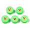 Handmade Polymer Clay Beads, for DIY Jewelry Crafts Supplies, Flat Round with Duck, Spring Green, 8.5~9.5x4~5mm, Hole: 1.6mm