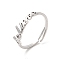 Non-Tarnish 304 Stainless Steel Word Adjustable Ring, Stainless Steel Color, Inner Diameter: 17mm