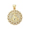 Brass Micro Pave Cubic Zirconia Pendants, Cadmium Free & Lead Free, Flat Round with Virgin Mary, Real 16K Gold Plated, 23.5x21x3mm, Hole: 5x3mm