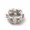 Rack Plating Brass Cubic Zirconia Spacer Beads, Cadmium Free & Lead Free, Long-Lasting Plated, Column with Snowflake, Platinum, 8x3.5mm, Hole: 3.5mm