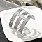 304 Stainless Steel Cuff Bnagles for Women, Stainless Steel Color, 1-3/4 inch(4.5cm), Inner Diameter: 2-1/2 inch(6.2cm)