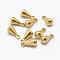 Brass Chain Extender Drop, Teardrop, Nickel Free, Raw(Unplated), 8x4mm, Hole: 1.5mm