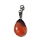 Natural Agate Pendant Decorations, with Brass Lobster Claw Clasps and Iron Findings, Teardrop, 46~48.5mm