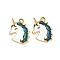 304 Stainless Steel Enamel Pendants, Ion Plating(IP), Unicorn Charms, Golden, Blue, 18.5x16x2mm, Hole: 1.6mm