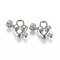 Alloy Jewelry Pendants, Arrow Through the Heart, Platinum, 9.5x12x3mm, Hole: 2mm