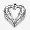 Tarnish Resistant 304 Stainless Steel Pendants, Heart Wing, Stainless Steel Color, 21.5x20x4mm, Hole: 1.5mm