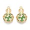Brass Micro Pave Clear Cubic Zirconia Cat Eye Pendants, Real 18K Gold Plated, Nickel Free, Vegetables, 23x14.5x6mm, Hole: 1.5mm