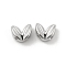 Brass Beads, Cadmium Free & Nickel Free & Lead Free, Leaf, Real Platinum Plated, 5x6x3mm, Hole: 0.8mm