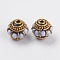 Handmade Indonesia Beads, with Brass Findings, Nickel Free,  Rondelle with Circle, Unplated, Lilac, 13x10mm, Hole: 2mm
