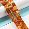 Natural Agate Beads Strands, Dyed & Heated, Rondelle, Chocolate, 8~8.5x4.5~5.5mm, Hole: 1.4mm, about 41pcs/strand, 7.40~7.48''(18.8~19cm)