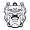 Alloy Pendants, with Enamel, Black And White Beast, Dog, 27.5x22.5x1.5mm, Hole: 1.6mm