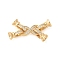 Brass Micro Pave Clear Cubic Zirconia Fold Over Clasps, Cadmium Free & Nickel Free & Lead Free, Infinity, Real 18K Gold Plated, 33mm