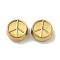 Ion Plating(IP) 304 Stainless Steel Beads, Flat Round with Peace Sign, Golden, 7.5x4.5mm, Hole: 1.4mm
