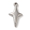 304 Stainless Steel Pendants, Star Charm, Stainless Steel Color, 23.5x13x3mm, Hole: 1.6mm