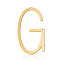 201 Stainless Steel Links connectors, Letter, Golden, Letter.G, 37x22x1mm, Hole: 1mm