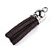 Faux Suede Tassel Pendant Decorations, with CCB Plastic Cord Ends, Platinum, Slate Gray, 35~37x10mm, Hole: 1.8mm