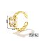 Chic Geometric Brass Ring, Fashionable and Versatile for Women, Square, Golden, 12x12mm,US Size 6(16.5mm)