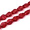 Baking Paint Transparent Glass Beads Strands, Tulip, Crimson, 12x10x6.5~7mm, Hole: 1mm, about 55pcs/strand, 25.59 inch(65cm)