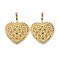 Brass Micro Pave Cubic Zirconia Pendant, Long-Lasting Plated, Lead Free & Cadmium Free, Real 18K Gold Plated, 34x34.5x4mm, Hole: 4x8mm