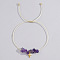 Bohemian Style Cross Natural Amethyst Braided Beaded Bracelets for Women