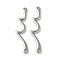 Brass Wave Shape Connector Charms, Lead Free & Cadmium Free, Long-lasting Plated, Lead Free & Cadmium Free, Platinum, 34.5x7.5x2mm, Hole: 1.5mm