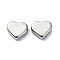 Non-Tarnish 304 Stainless Steel Beads, Heart, Stainless Steel Color, 7x8x3mm, Hole: 1.4mm