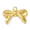 304 Stainless Steel Pendants, Bowknot Charm, Real 18K Gold Plated, 11~11.5x16x2~2.5mm, Hole: 1.5~2mm