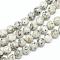Natural Sesame Jasper/Kiwi Jasper Bead Strands, Round, WhiteSmoke, 8~9mm, Hole: 1mm, about 46~47pcs/strand, 14.9~15.1 inch